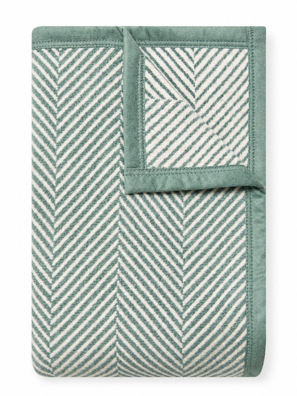 ChappyWrap Mini Blanket Teal Ivory Herringbone 25x74 Reversible Cozy Wrap